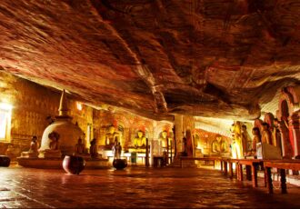 Inside of Dambulla cave temple